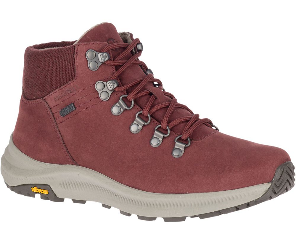 Merrell Boots Burgundy - Ontario Mid Waterproof - Womens 19GDSJKYZ